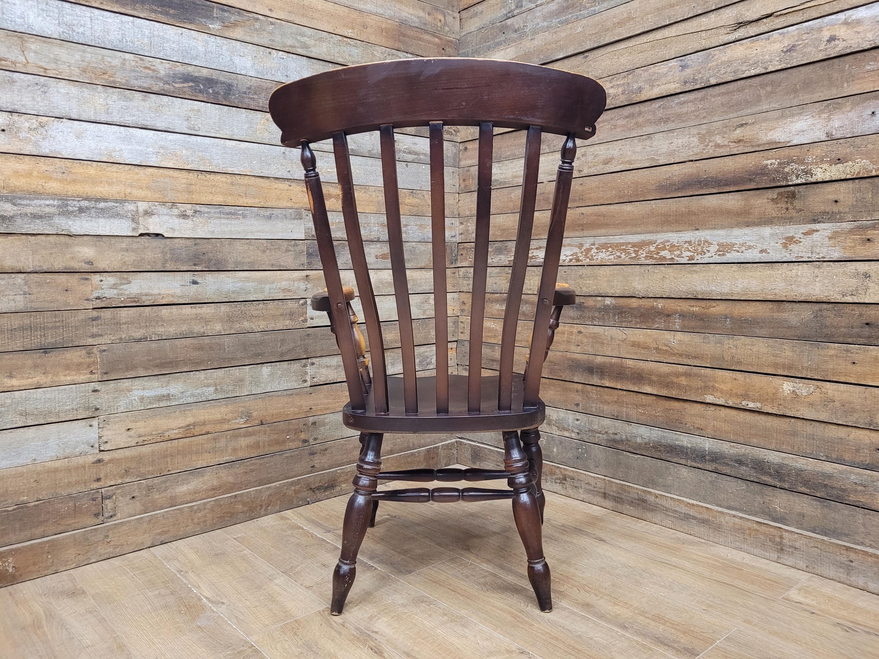 Vintage Country House Lath Back Grandfather Windsor Carver Chair