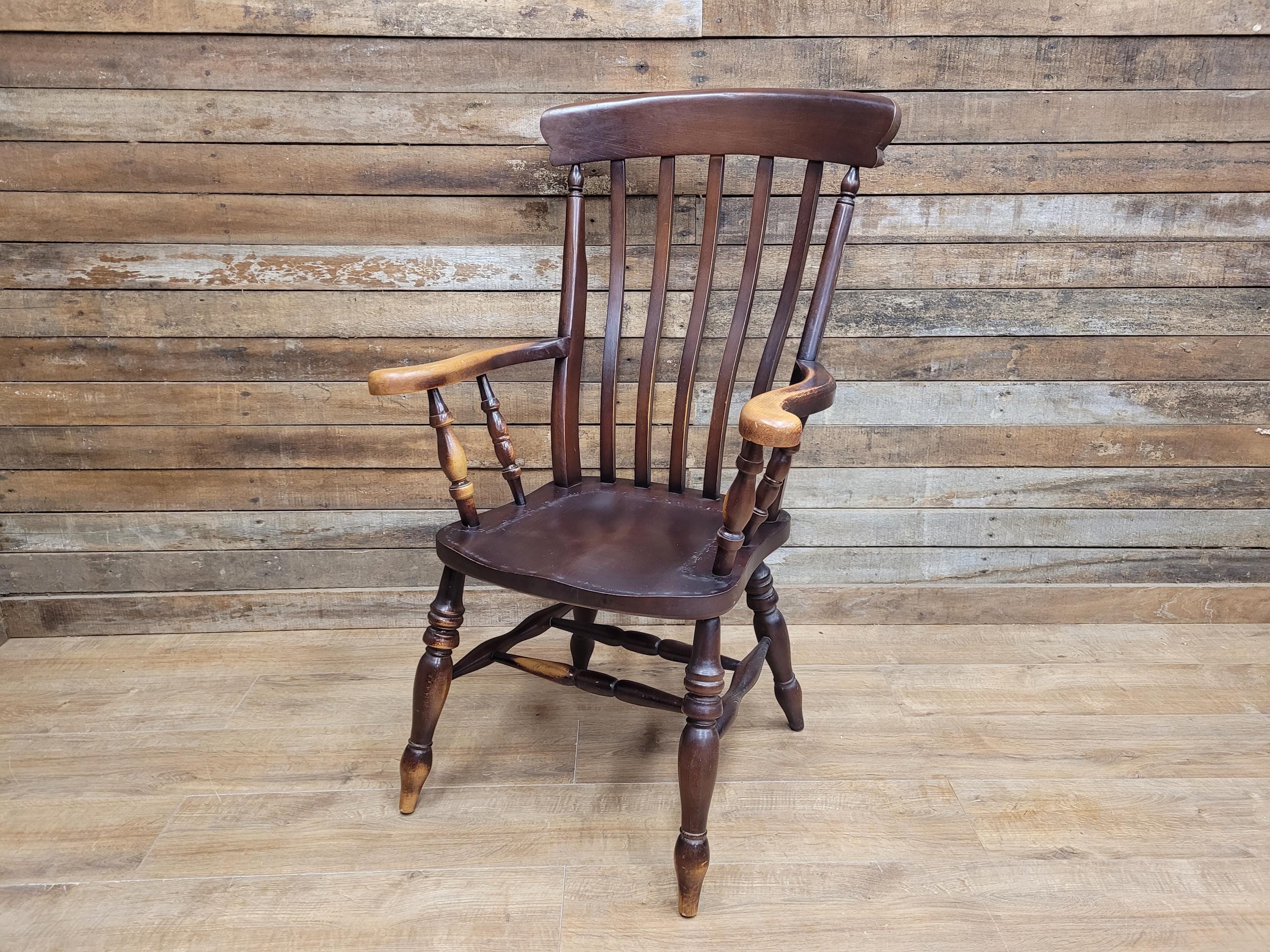 Vintage Country House Lath Back Grandfather Windsor Carver Chair