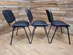 6 Black Fabric Multipurpose Stacker Chairs Stackable Meeting Conference Seating