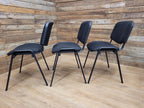 6 Black Fabric Multipurpose Stacker Chairs Stackable Meeting Conference Seating