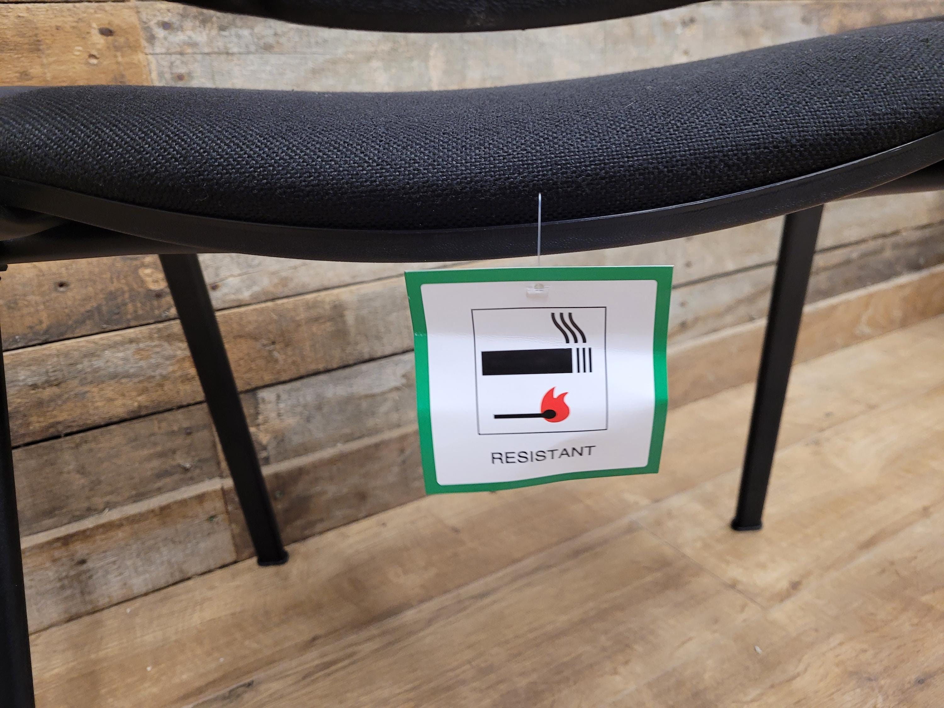 6 Black Fabric Multipurpose Stacker Chairs Stackable Meeting Conference Seating