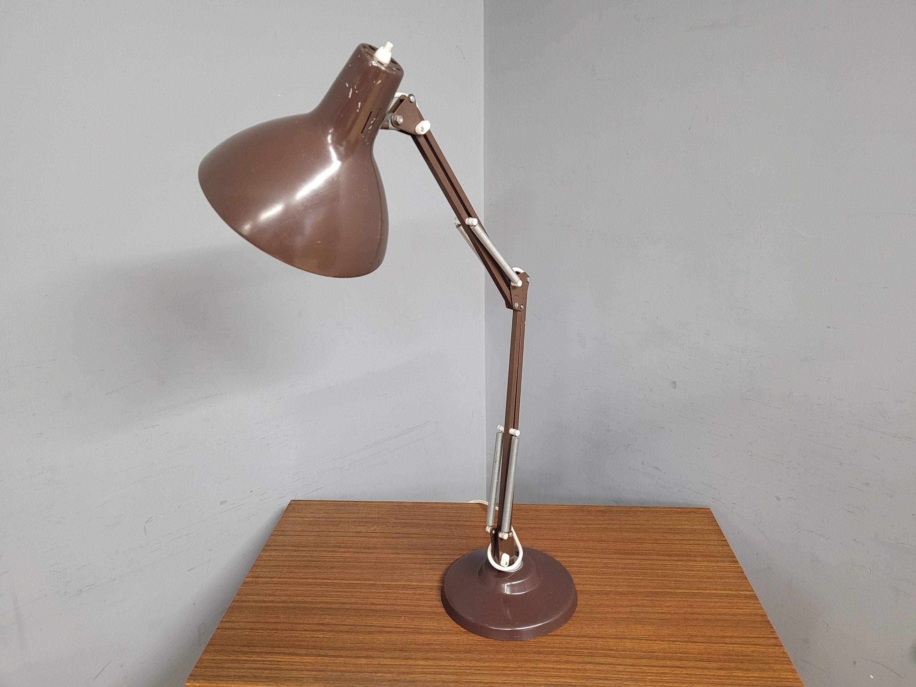 Vintage Brown Angle Desk Lamp Heavy Base Lighting Angled