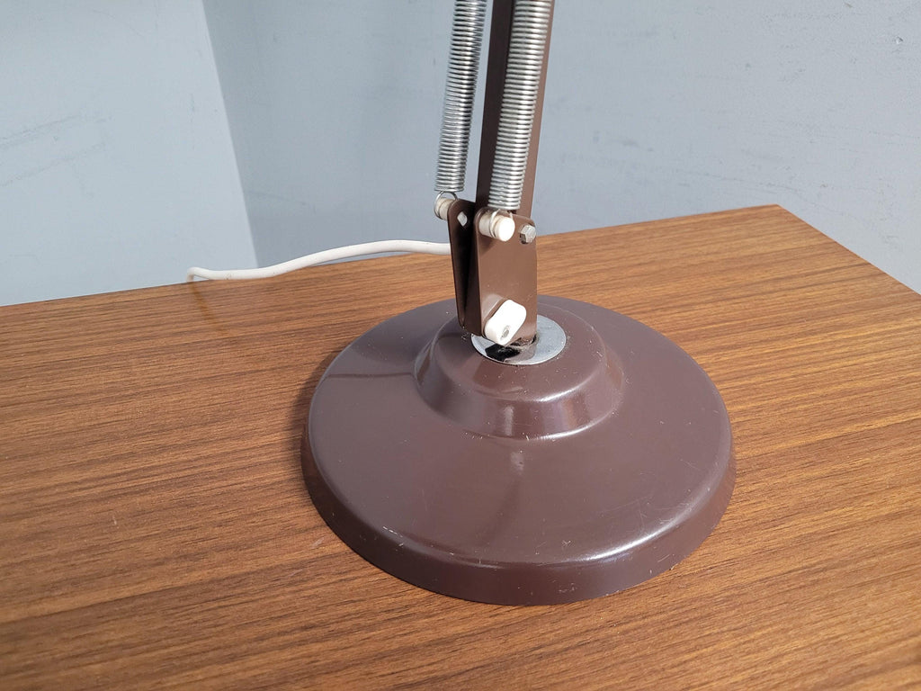 Vintage Brown Angle Desk Lamp Heavy Base Lighting Angled