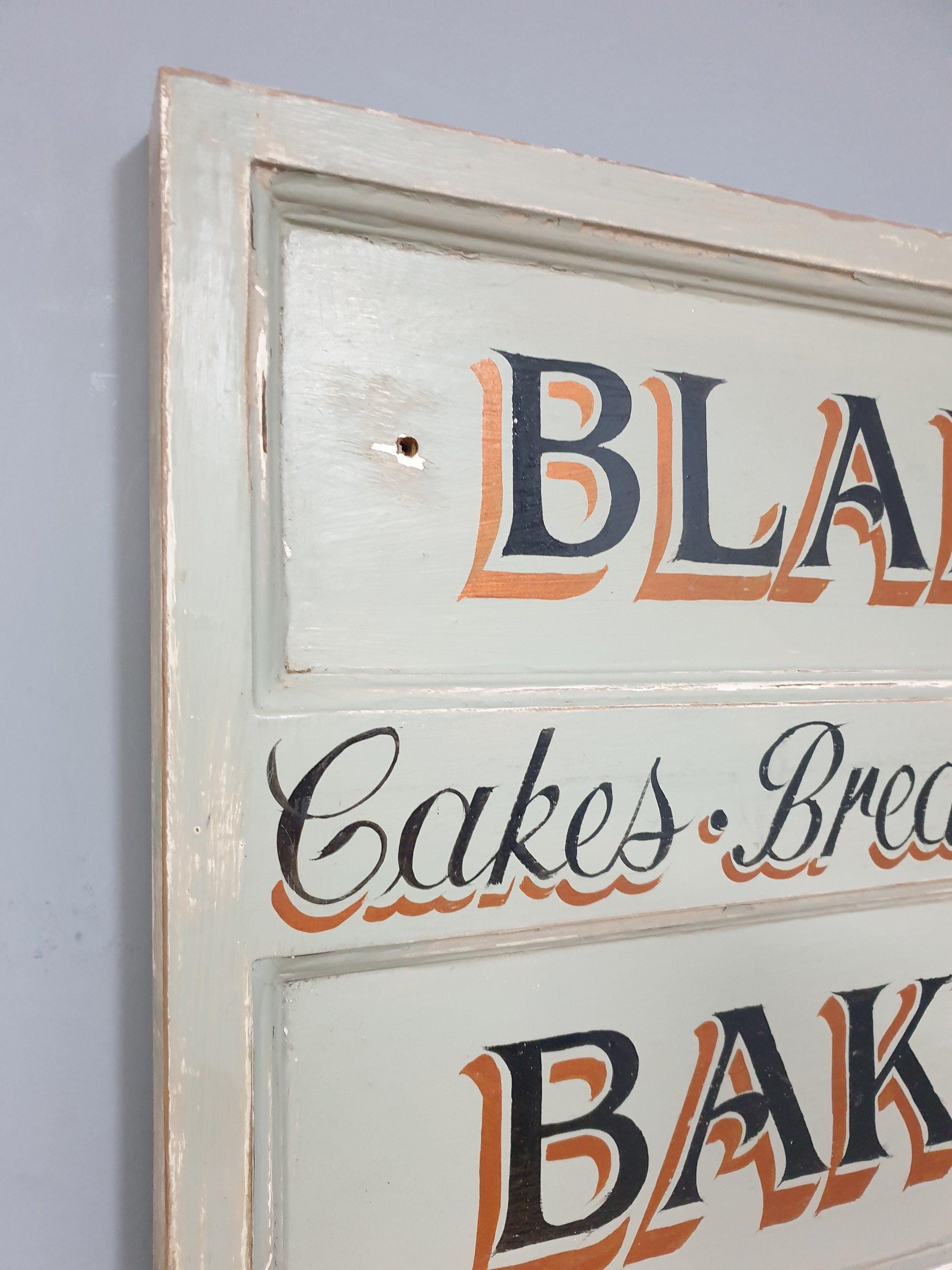 Vintage Distressed Rustic Hand Painted Blakes Bakery Sign Coat Rack