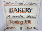 Vintage Distressed Rustic Hand Painted Blakes Bakery Sign Coat Rack