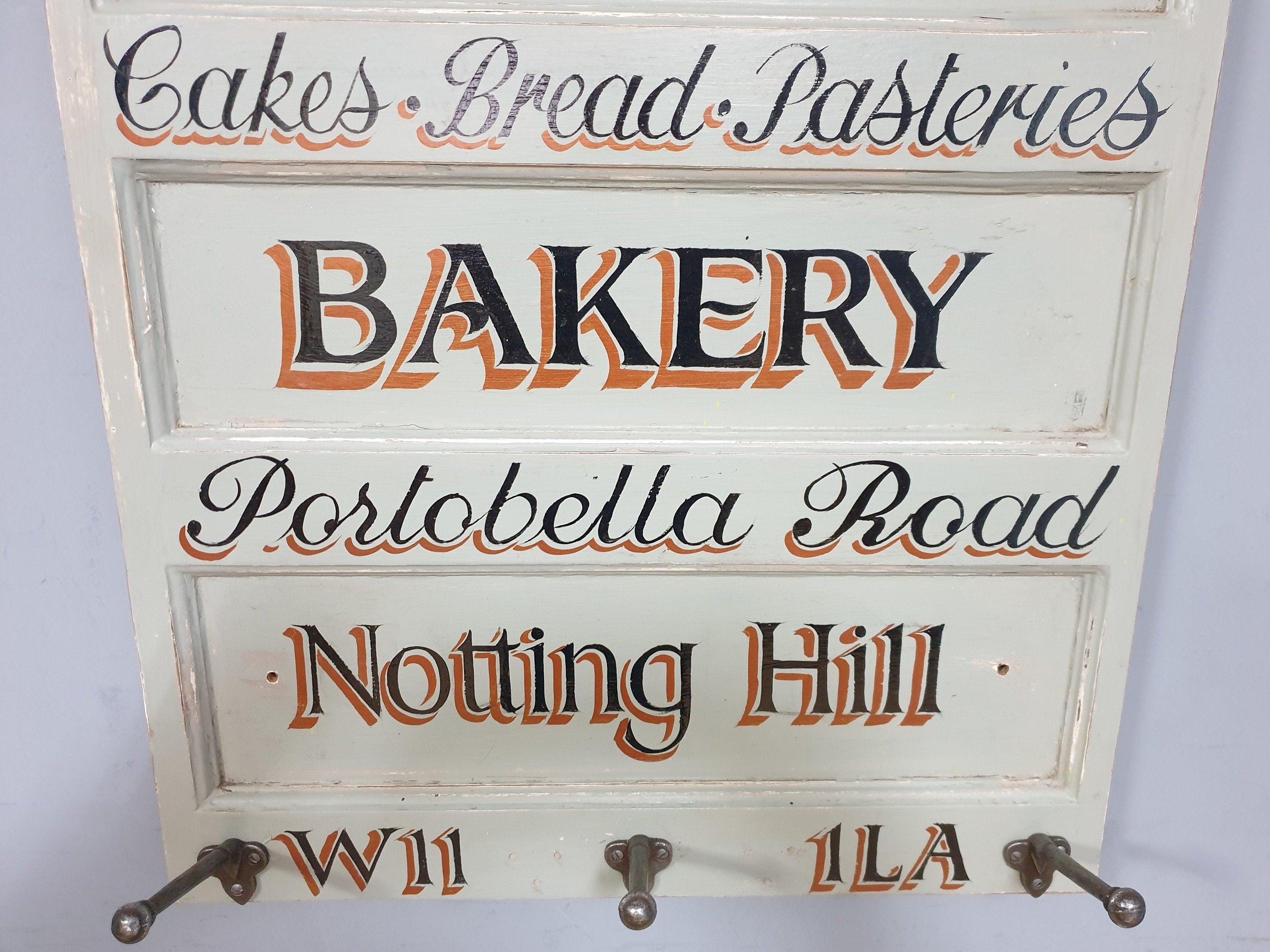 Vintage Distressed Rustic Hand Painted Blakes Bakery Sign Coat Rack