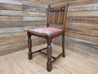 Vintage Motif Carved Backed Hall Bedroom William Morris Red Acanthus Seat Pad