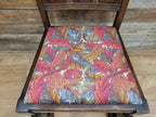 Vintage Motif Carved Backed Hall Bedroom William Morris Red Acanthus Seat Pad