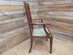 Antique Mahogany Framed Edwardian Hall Bedroom Armchair William Morris Fabric
