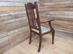 Antique Mahogany Framed Edwardian Hall Bedroom Armchair William Morris Fabric