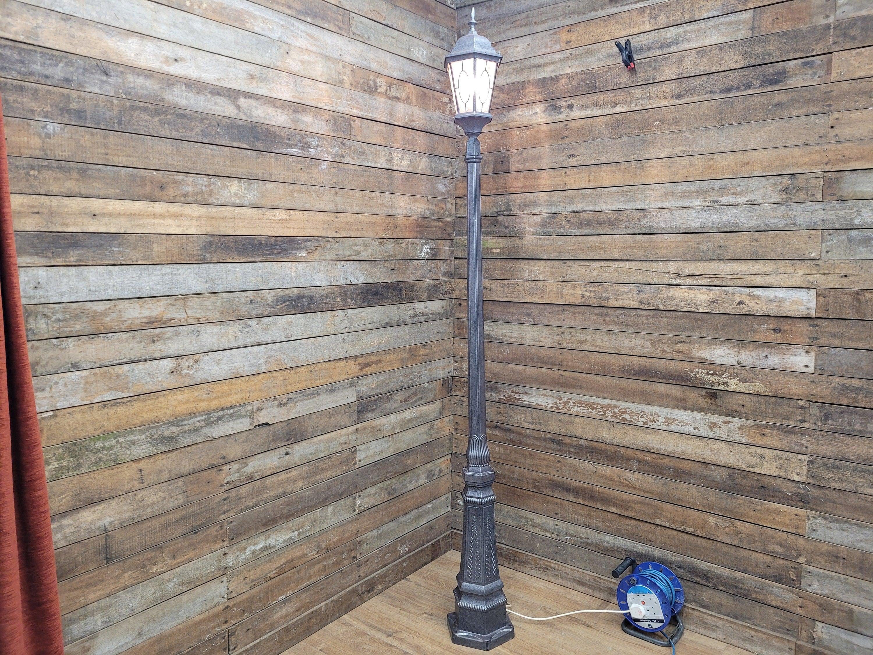 Vintage Metal Floor Standing Street Lamp Post 7'7" tall