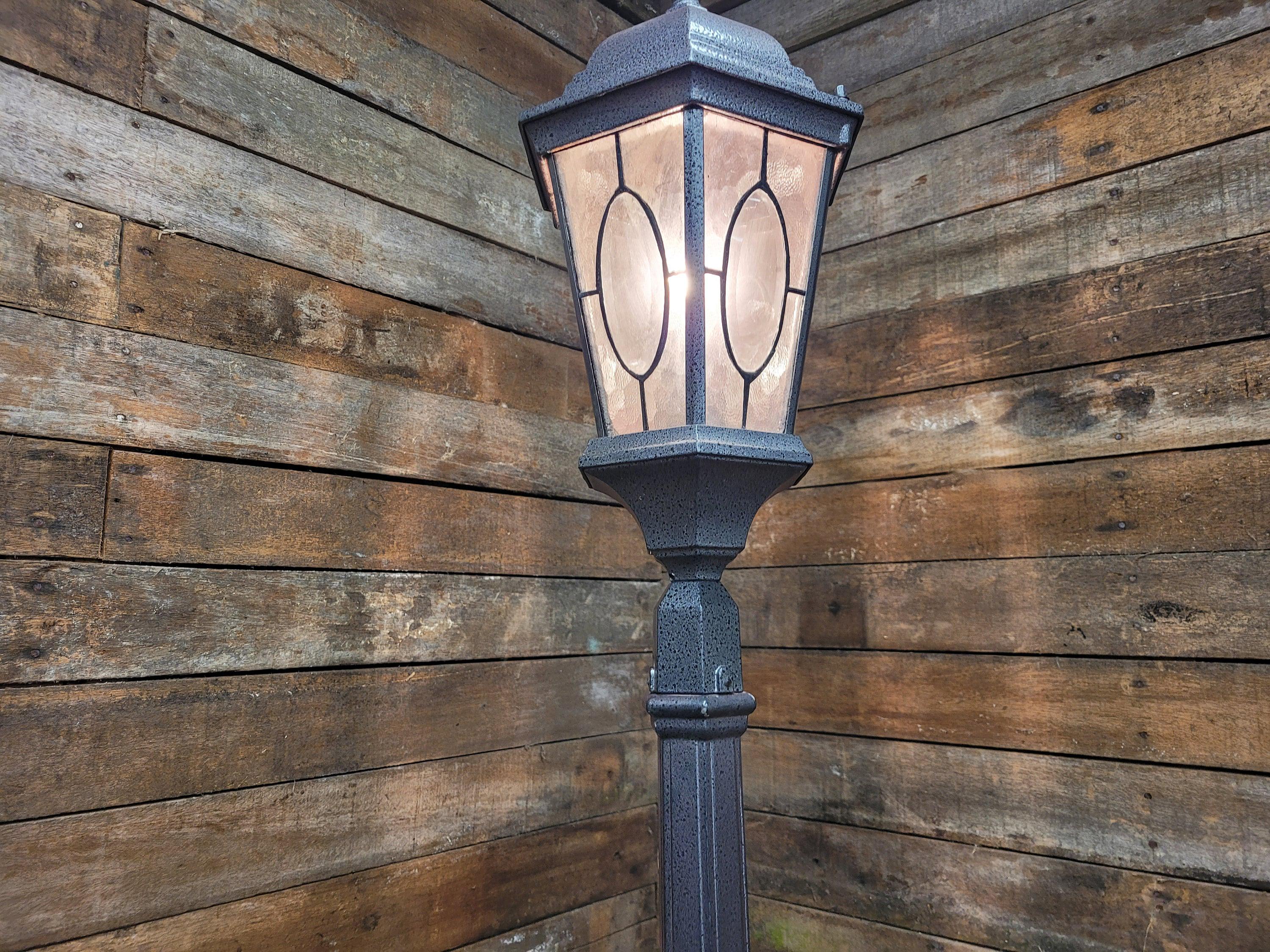 Vintage Metal Floor Standing Street Lamp Post 7'7" tall