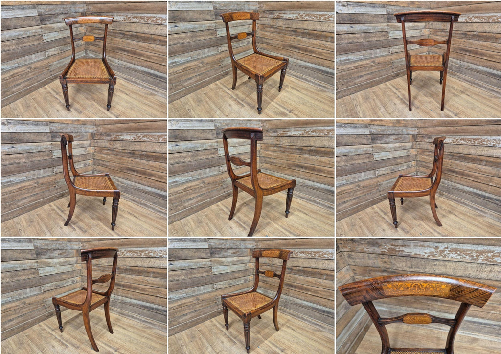 Antique Early 19th Century Regency Inlaid Rosewood Desk Hall Bedroom Chair