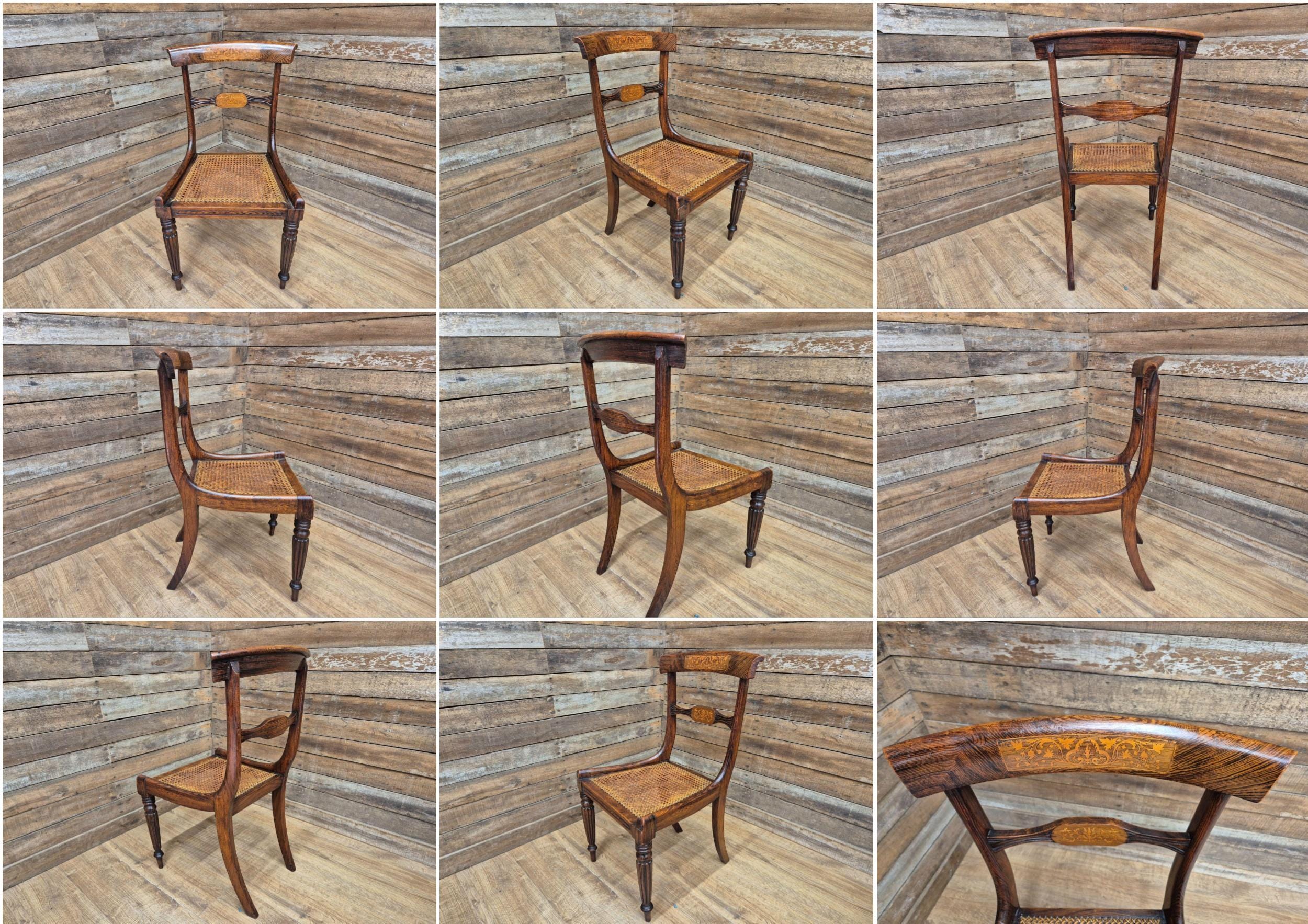Antique Early 19th Century Regency Inlaid Rosewood Desk Hall Bedroom Chair