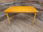 Vintage Pine Kitchen Dining Table with Turned Removable Legs Compact Rustic