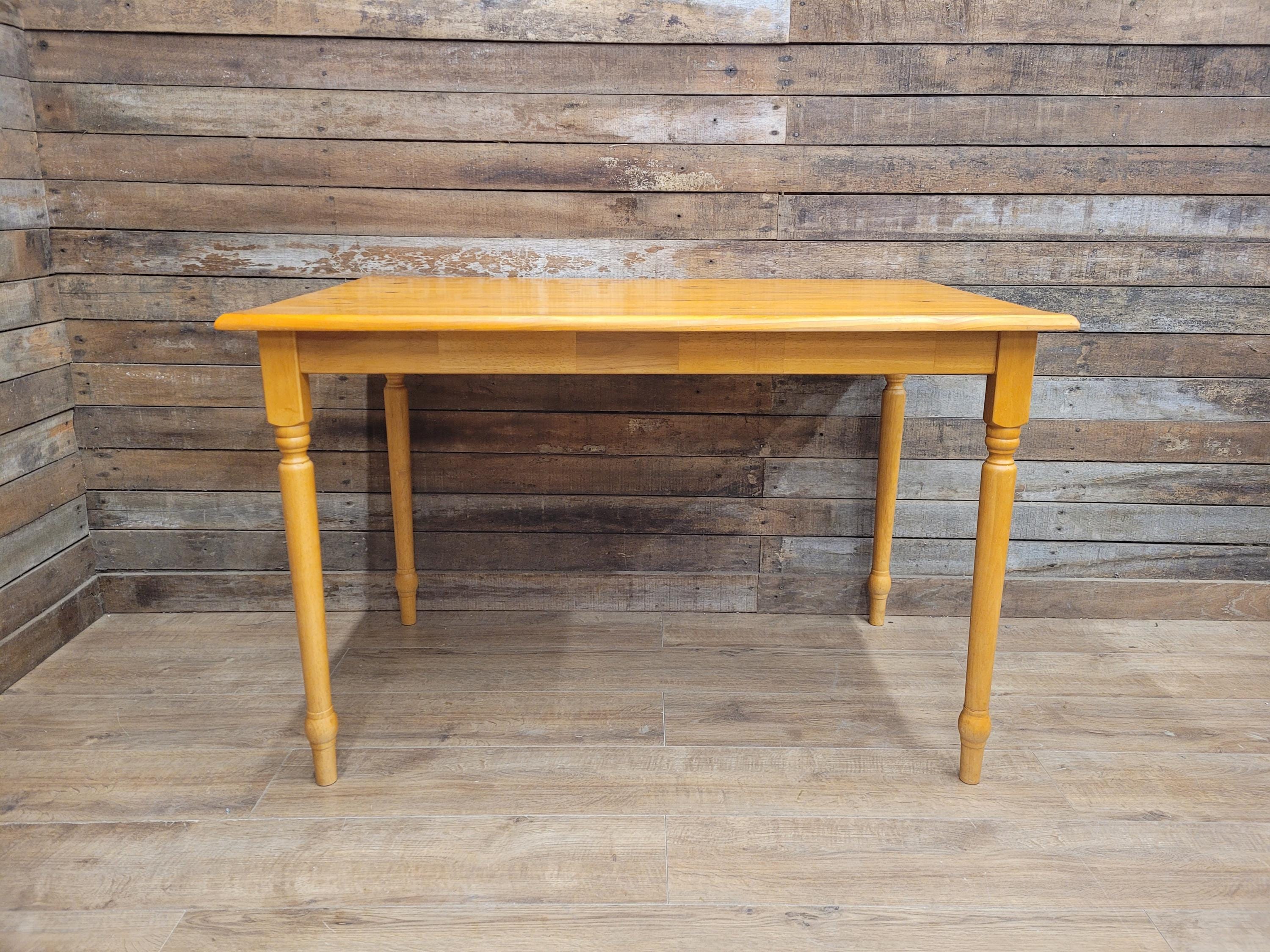 Vintage Pine Kitchen Dining Table with Turned Removable Legs Compact Rustic