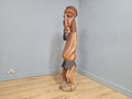Very Large 50" Hand Carved Teak Tribal Art African Statue Interior Design Piece