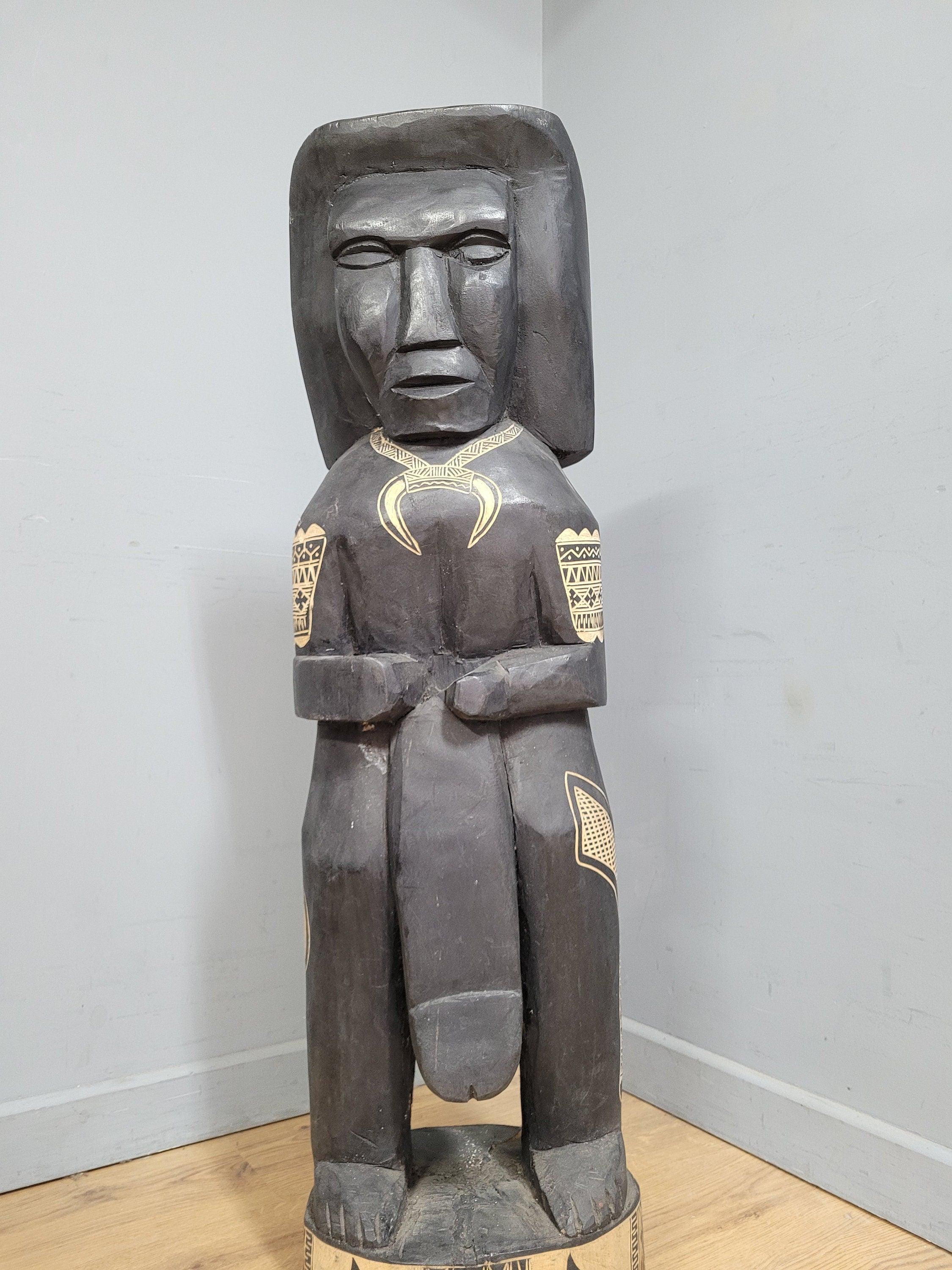 Large 47" Hand Carved Fijian Fertility Statue Interior Design Piece Tribal Art