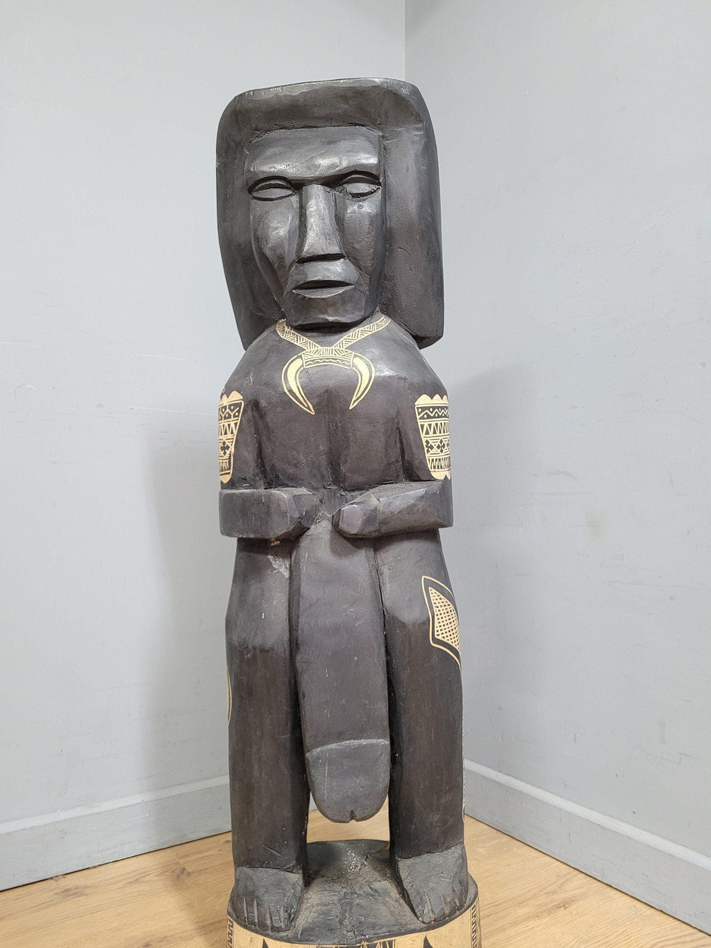 Large 47" Hand Carved Fijian Fertility Statue Interior Design Piece Tribal Art