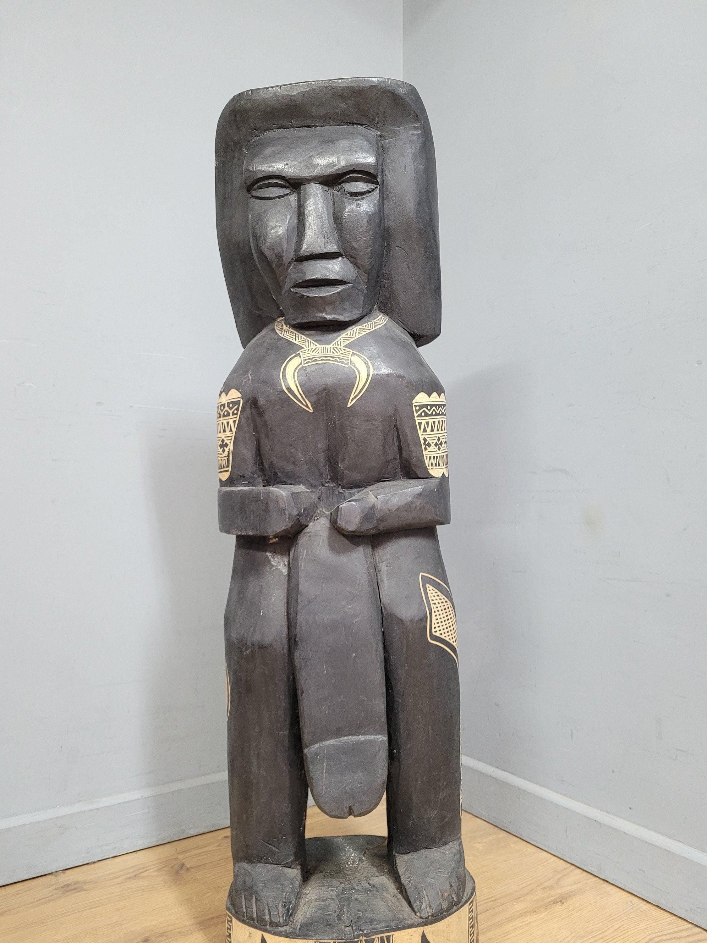 Large 47" Hand Carved Fijian Fertility Statue Interior Design Piece Tribal Art