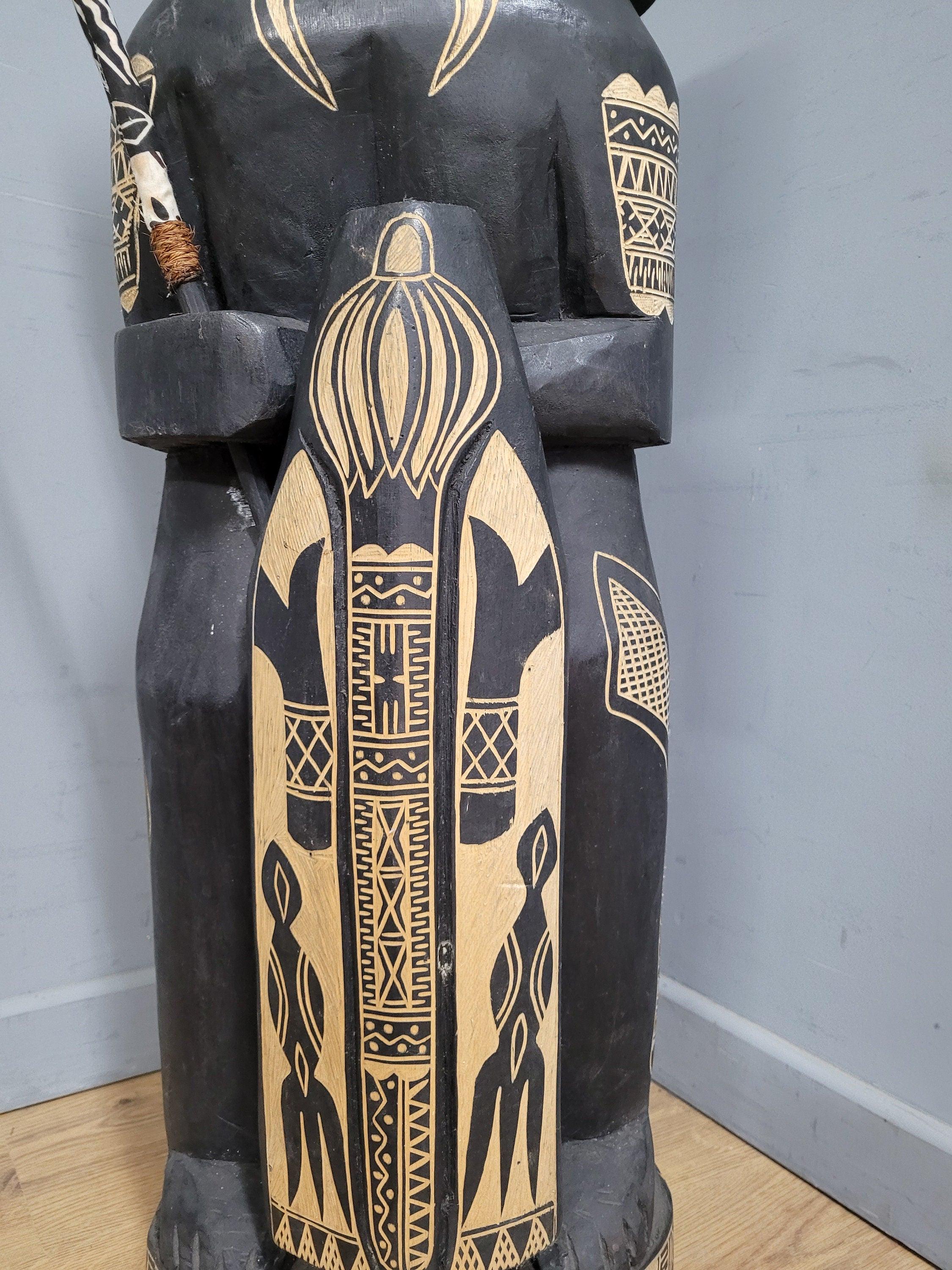 Large 47" Hand Carved Fijian Fertility Statue Interior Design Piece Tribal Art