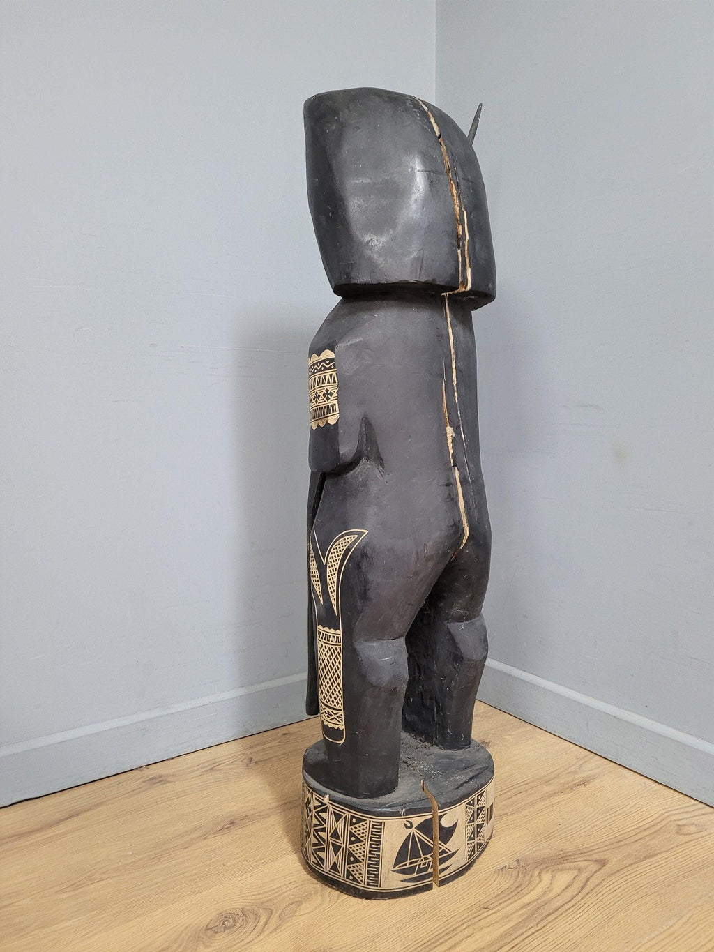 Large 47" Hand Carved Fijian Fertility Statue Interior Design Piece Tribal Art