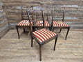Four Vintage Ladder Back Wool Needlepoint Dining Chairs Pop Out Seat Pads