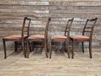 Four Vintage Ladder Back Wool Needlepoint Dining Chairs Pop Out Seat Pads