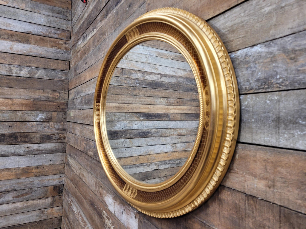 Vintage Classic Oval French Style Giltwood Oval Mantle Bevel Edged Mirror