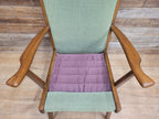 Vintage Mid Century Wooden Armchair Light Green Upholstery 1950s Lounge Chair