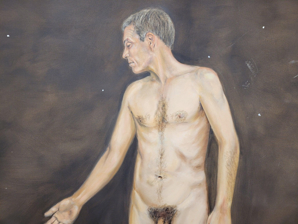 Large 180x208cm Contemporary Oil Painting Male Nude Figures Symbolic Modern Art