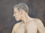 Large 180x208cm Contemporary Oil Painting Male Nude Figures Symbolic Modern Art