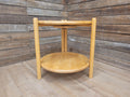 Vintage Blonde Side Table Folding Tray With Lazy Susan Occasional Table