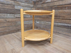 Vintage Blonde Side Table Folding Tray With Lazy Susan Occasional Table