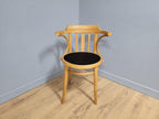 Mid Century Blonde Bentwood Desk Chair Cowhorn Design Cow Hide Seat