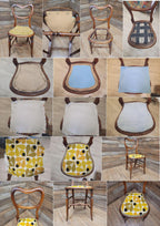 Antique Mahogany Balloon Backed Fully Upholstered Designer Fabric