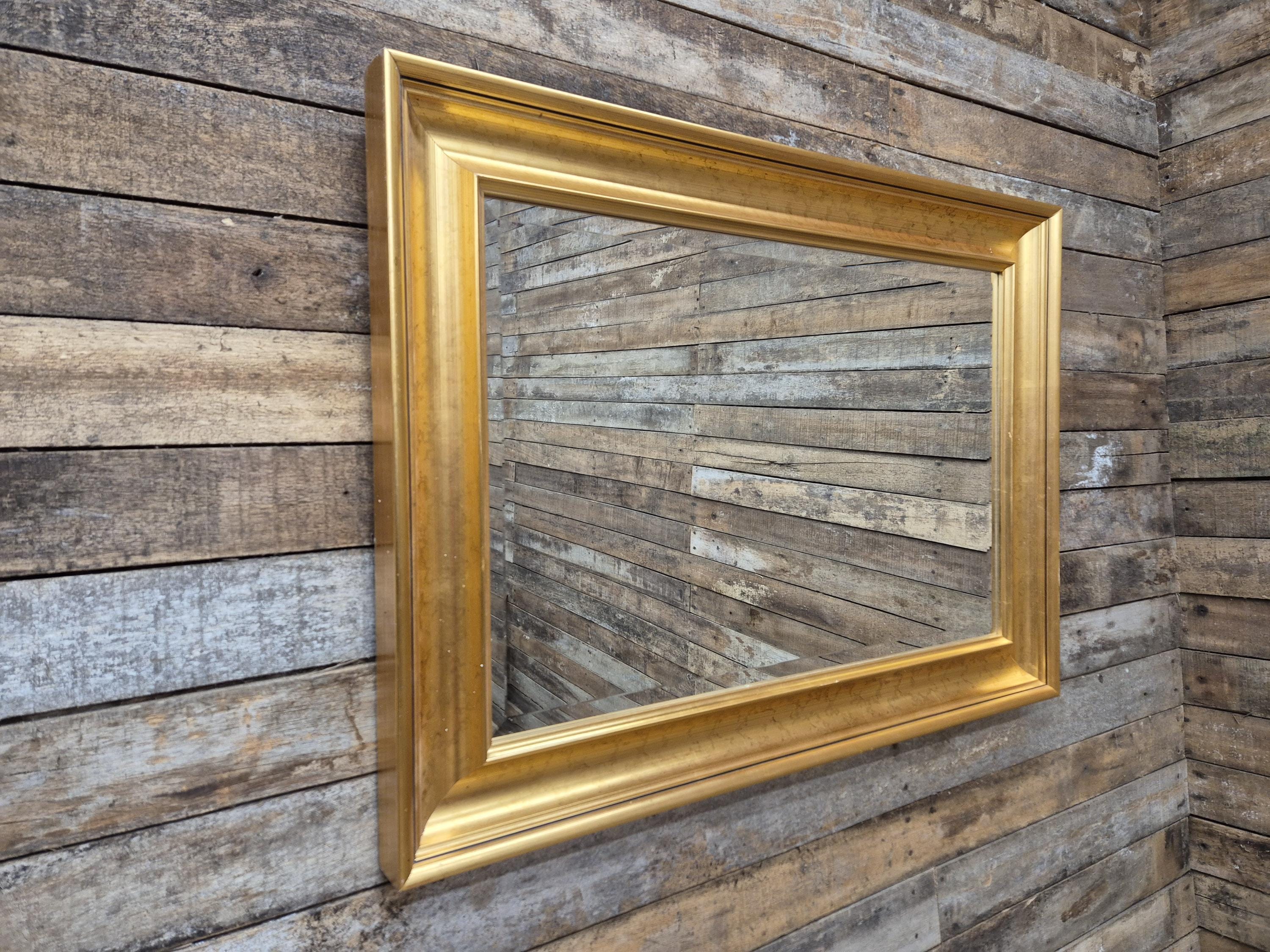 Large Gold Framed Red Flecked Mantle Gilt Style Wall Mirror