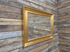 Large Gold Framed Red Flecked Mantle Gilt Style Wall Mirror