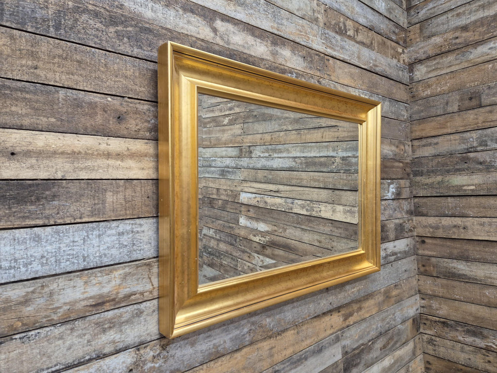 Large Gold Framed Red Flecked Mantle Gilt Style Wall Mirror
