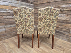 Two Country House Style Ducal Dining Chairs Beige Floral Fabric