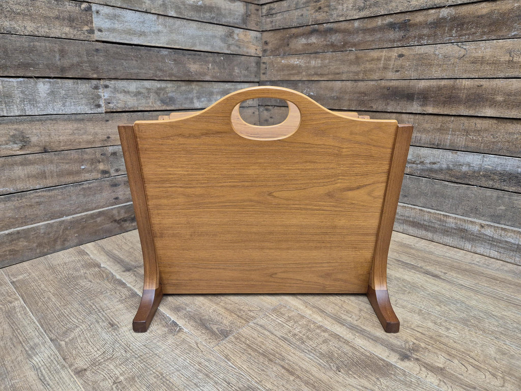 Mid Century Modern Danish Influenced Teak Magazine Rack By Parker Knoll