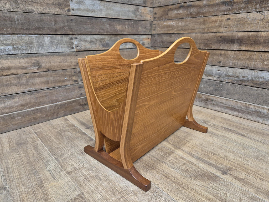 Mid Century Modern Danish Influenced Teak Magazine Rack By Parker Knoll
