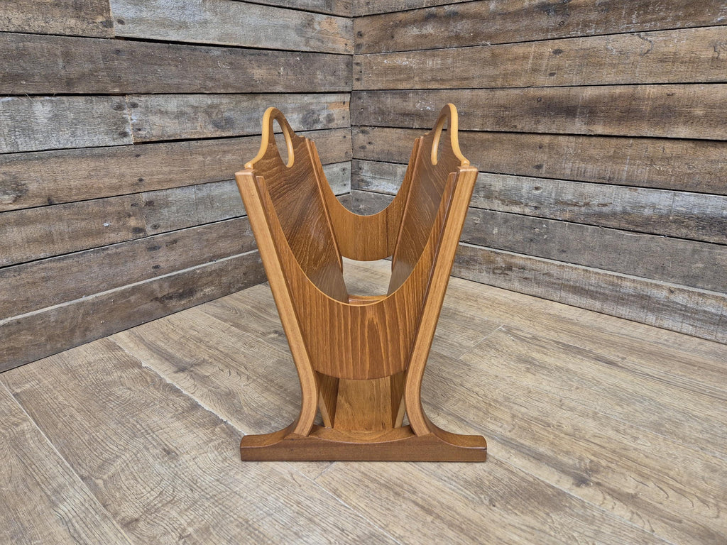 Mid Century Modern Danish Influenced Teak Magazine Rack By Parker Knoll