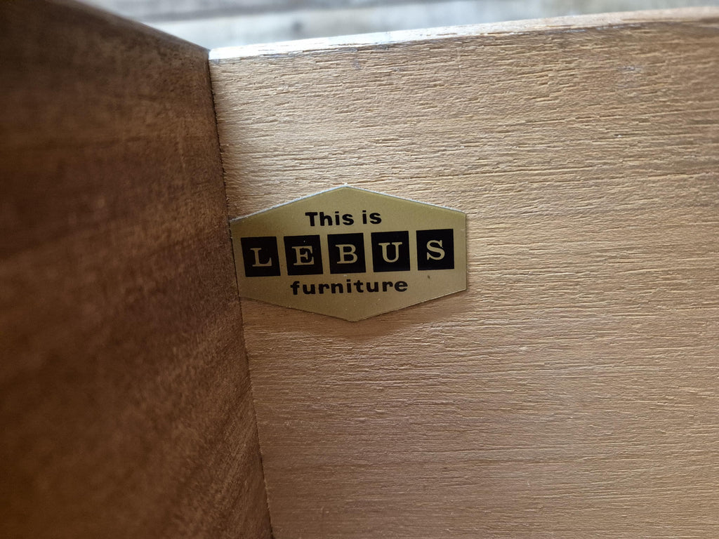 Mid Century Lebus Two Drawer Chest of Drawers Vintage Chic Deep Bottom Drawer