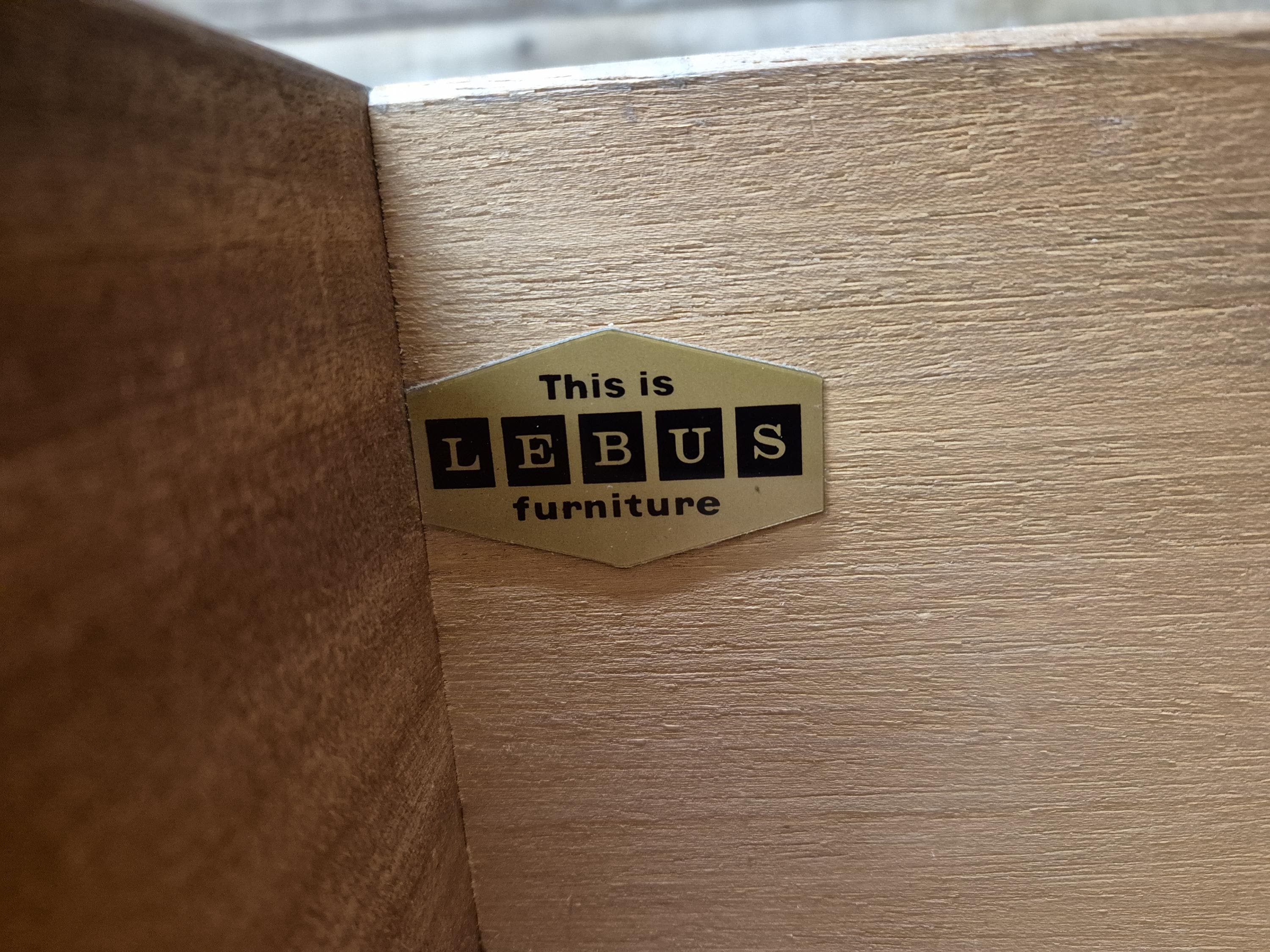 Mid Century Lebus Two Drawer Chest of Drawers Vintage Chic Deep Bottom Drawer