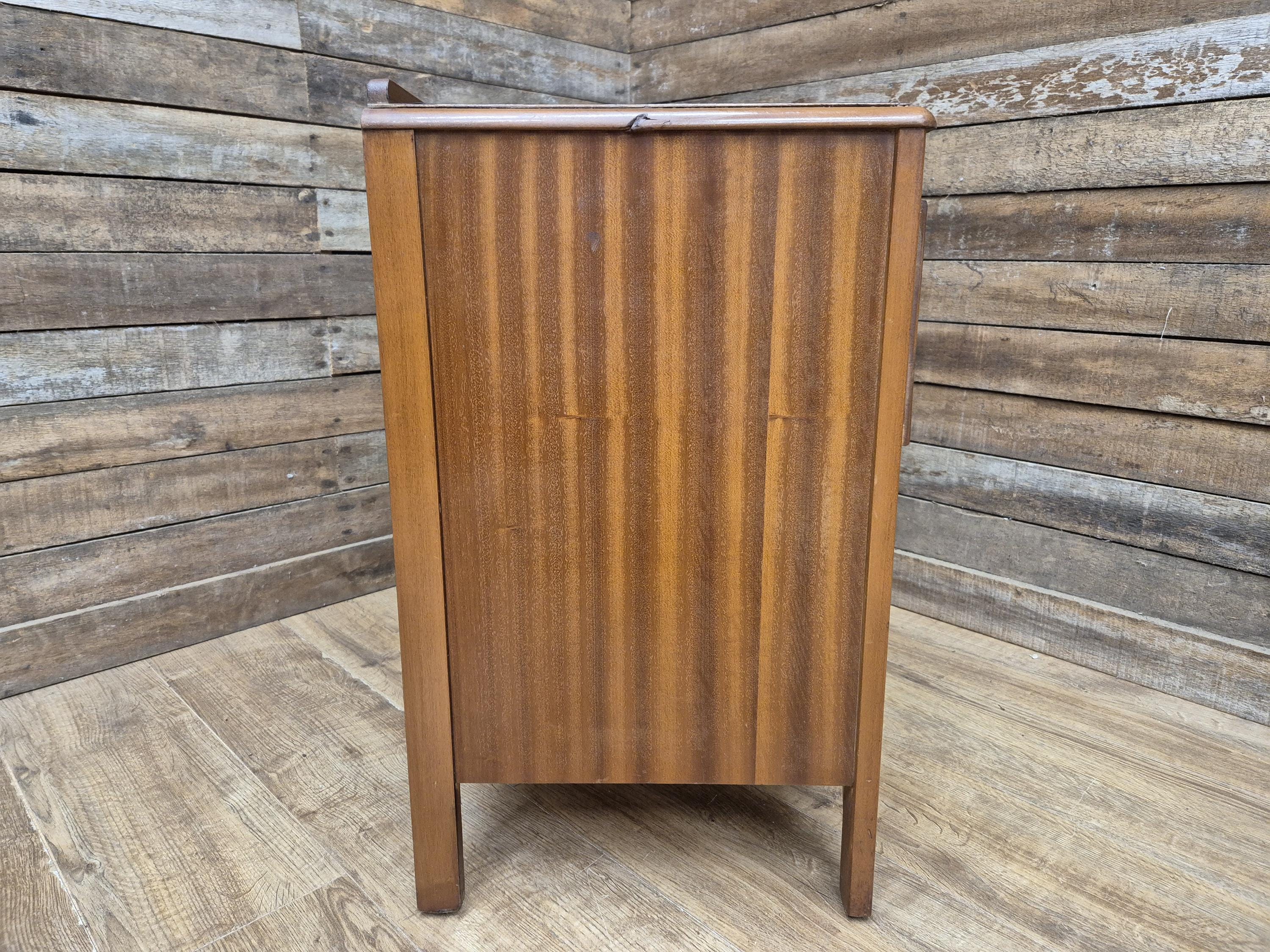 Vintage Chic Deep Bottom Drawer Mid Century Lebus Two Drawer Chest of Drawers
