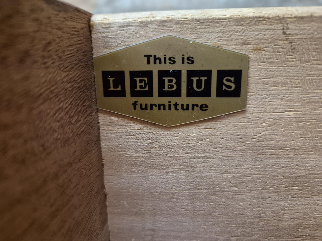 Vintage Chic Deep Bottom Drawer Mid Century Lebus Two Drawer Chest of Drawers