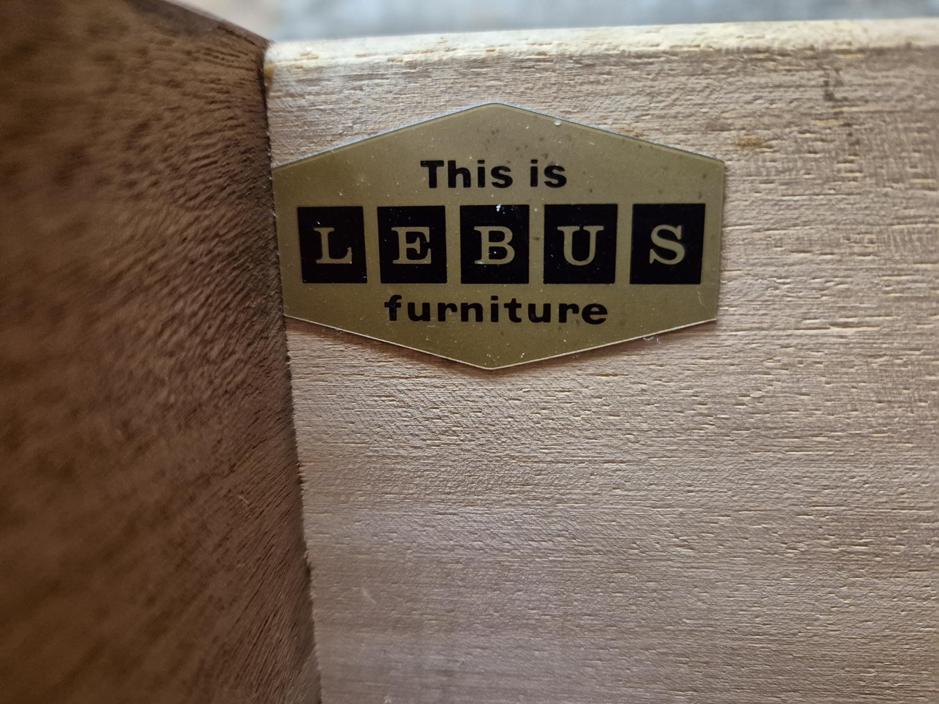 Vintage Chic Deep Bottom Drawer Mid Century Lebus Two Drawer Chest of Drawers