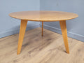 Mid Century Circular Blonde Coffee Table On Tapered Legs Retro Chic