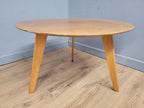 Mid Century Circular Blonde Coffee Table On Tapered Legs Retro Chic